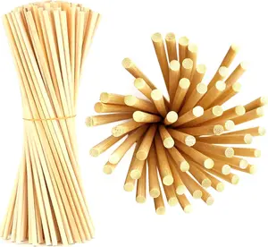60PCS 1/4 Inch x 12 Inch Wooden Dowels, Natural Bamboo Wood Sticks for Crafts and DIY Projects, Smooth Round Dowels for Model Building, Cake Support, and Home Decoration