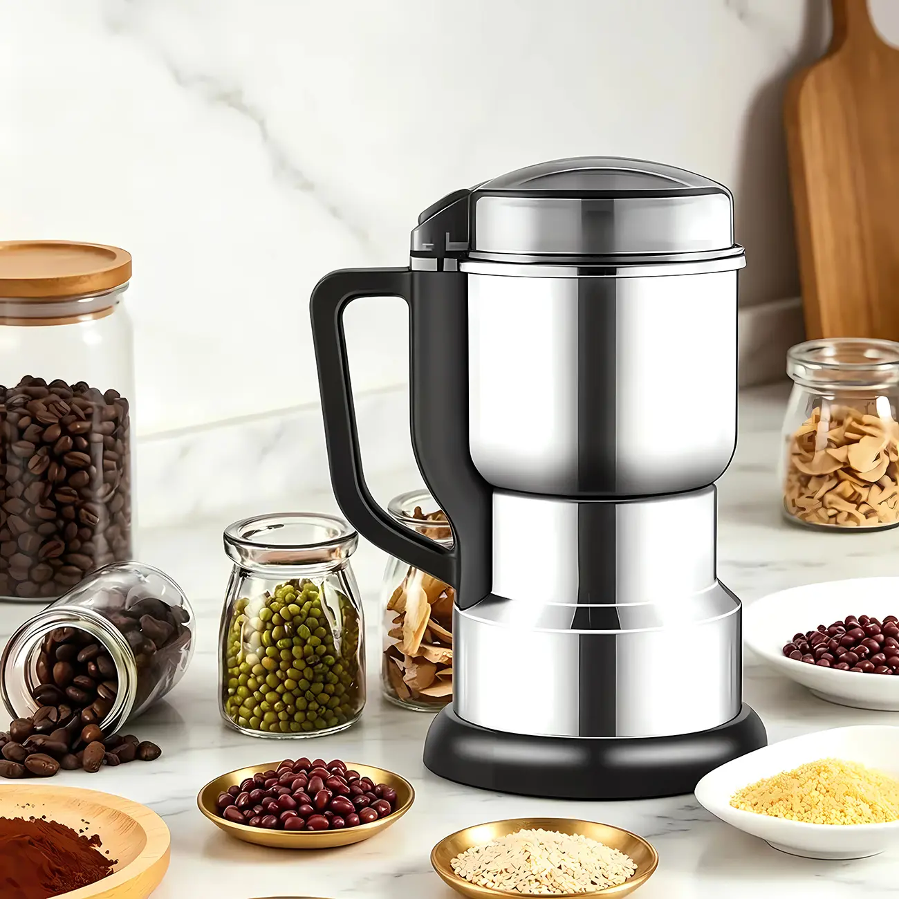 2026 Multi-Function Stainless Steel Coffee Grinder - Stainless Steel Coffee Bean & Spice Grinder for Home Kitchen