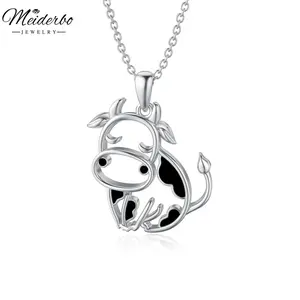 MEIDERBO Mothers Day Gifts for Mom Women Girls Cow Necklace for Women 925 Sterling Silver Cow Gifts Pendant Jewelry Birthday for Her