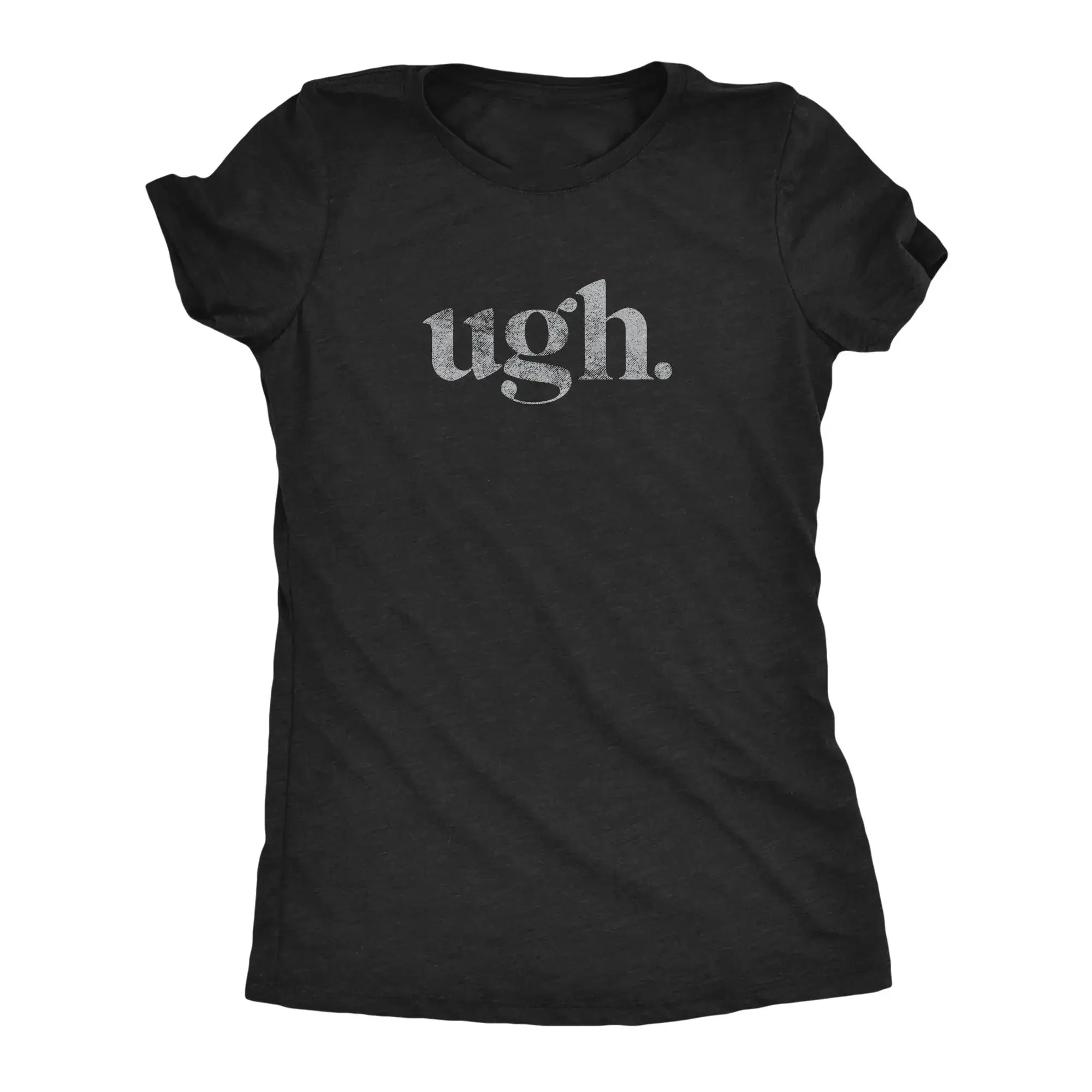 Womens Ugh.T Shirt Funny Sarcastic Eye Roll Graphic Novelty Vintage Tee Funny Womens T Shirts Cute Vintage Fashion Casual Ladies T-Shirt Gift Funny Introvert Top Women's Novelty Tees Black