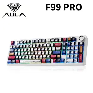 Aula F99PRO/F99/F75/F106PRO Mechanical Keyboard, Wireless Gaming Keyboards RGB Backlit Hot Swappable Custom Creamy Bluetooth Computer Keyboard, Tri-Mode BT5.0/2.4GHz/USB-C, Pre-lubed Switches PBT Keycaps