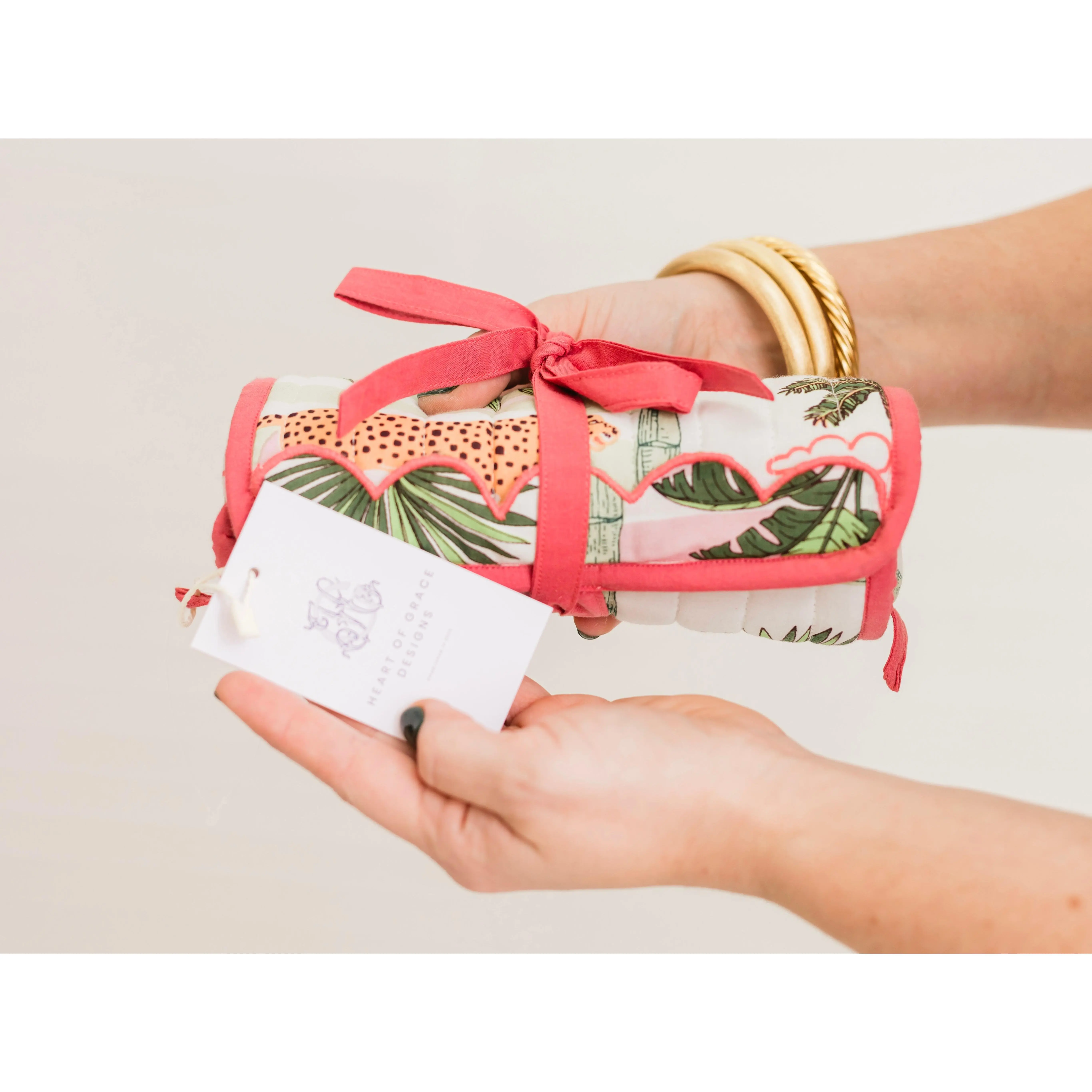 Palm Postal | Quilted Jewelry Roll