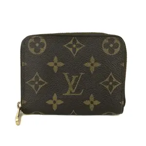 Pre-owned Louis Vuitton canvas Small Leather Goods $915 Monogram Zippy Zip Around Wallet Coin Purse Brown TH3098