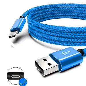 USB C Fast Charging Cable, Durable Nylon Braided Flat Design Data Cable, USB A to Type C Super Fast Charger Cable for iPhone 15 Series, iPad Pro, MacBook, Samsung S22/S21/S20
