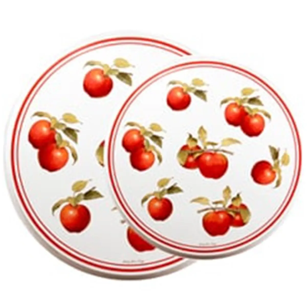 Reston Lloyd Burner Covers for Electric Stovetop, Decorative Lightweight Tin Covers, Set of 4 Covers (2-8 inch & 2-10 inch), Conceals Messy Drip Pans - Harvest Apple, Range Burner, Stove Plate, Decorative Look