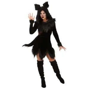 Women's Black Wolf Costume