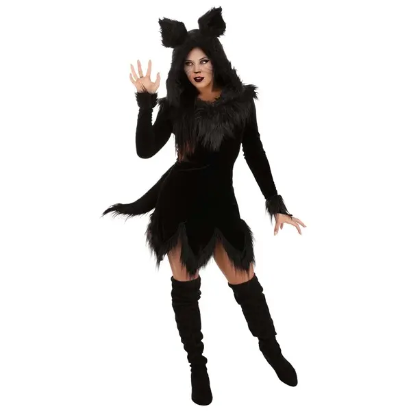 Women's Black Wolf Costume