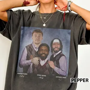 [ SPORTS GRAPHIC TEE - SALE UP TO 45% ] Cooper Flagg Kyrie Irving Anthony Davis Basketball Shirt, Dallas Step Bros Tee, Funny Basketball Gift Unisex