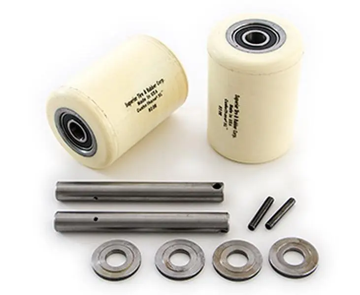 Yale MPB 040 E-B827 Polyurethane Load Wheel Kit - 2 Assemblies with Axles & Fasteners, Easy-Install, Assembled Bearings, Cost-Effective Butterscotch Electric Pallet Truck Replacement (Sports & Outdoor Cycling Gear)