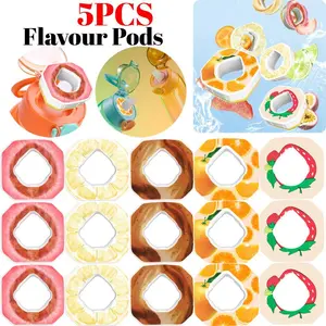 Fruit Flavor Pods for Water Bottle, 5pcs 0 Sugar 0 Calorie Flavors Fruit Taste Pods, Water Bottle Flavor Pods, Water Bottle Accessories, Flavored Bottle Caps, Drinkware