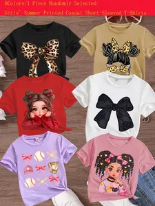 Randomly send 1pc from 6 Colors, 【Summer T-shirts-Daily and Festive Party Knitted Tops-Comfortable Round Neck T-shirts-Birthday or School Uniforms-Professional Shirts, Fun Pattern T-shirts, Outdoor Styles】