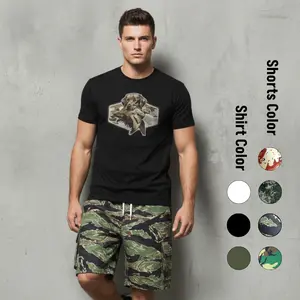 Men’s Camouflage Cargo Shorts Set with Southern Boy Graphic Tee – Casual Hunting Style Summer Outfit,  Breathable, Gym Set,  Streetwear, Gift For Him