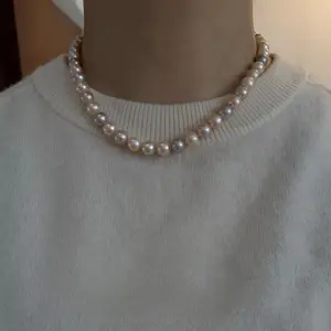 Ne55 8-10mm freshwater candy pearls full string necklace