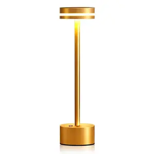 Cordless Metal Desk Lamp,Portable LED Table Lamp with Touch Sensor,3 Color Rechargeable Lamp,3-Levels Brightness Lamp,Night Light for Kids Nursery,Bedside Lamp,Dining Room Lamp