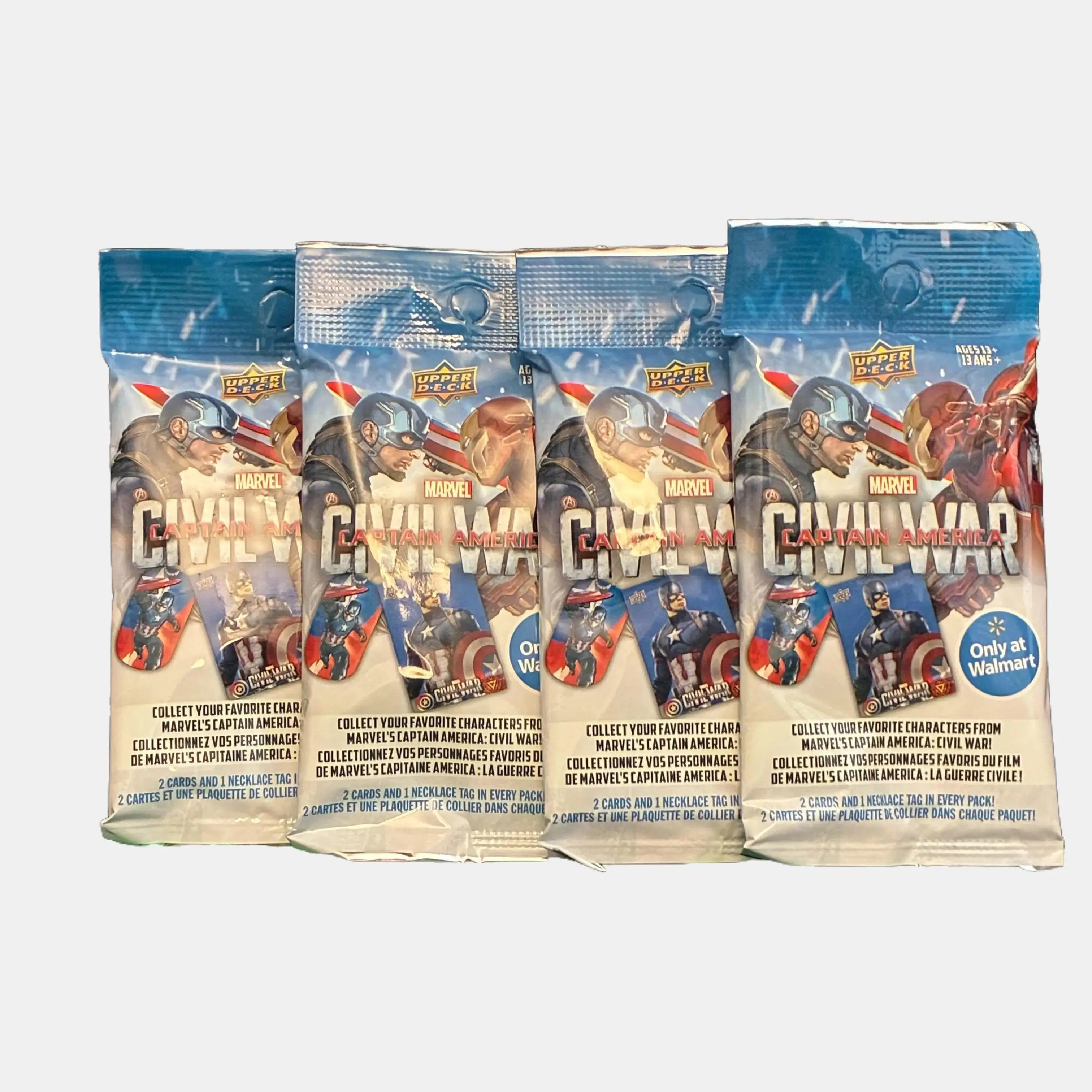 Four Captain America Civil War Trading Card Foil Packs
