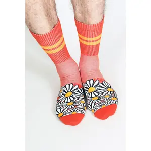 Men's Floral Sock - Red