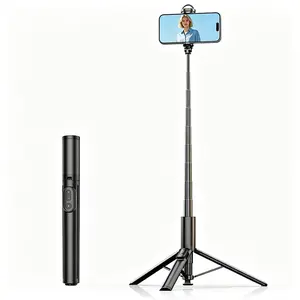 New 68-inch Selfie Stick Tripod, Auto-Open Phone Tripod Stand with Smart Remote, Supports Phone Zoom In/Out & Front/Rear Camera Switch, Travel Selfie Stick Compatible with iPhone & Android