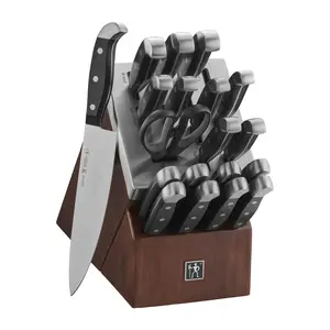 Henckels Statement 20-pc Self-Sharpening Knife Block set, Red Dark Brown block, Stainless Steel Henckels Statement 20-pc Self-Sharpening Knife Block set, Red Dark Brown block, Stainless Steel