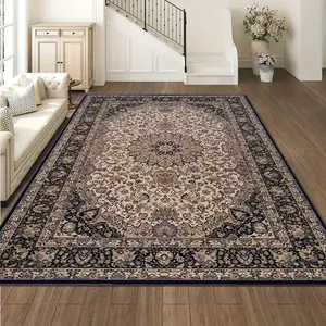 Vintage Moroccan Style Rug, Non-slip Washable Floor Mat, Decorative Carpet for Home Living Room Bedroom Hotel Hall