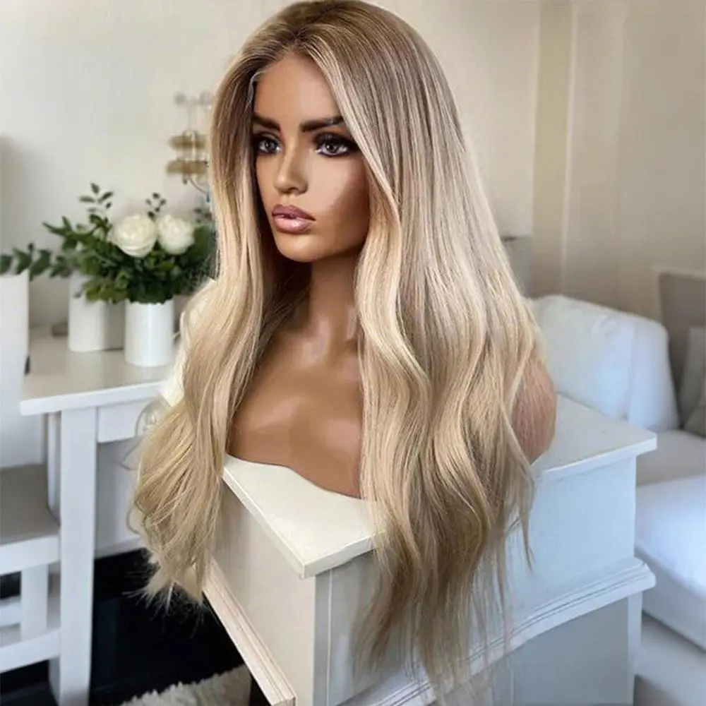 Jessie's Wig [Ophelia] Ombre Ash Blonde Balayage Wavy True Hold Ponytail Glueless 13x6 Lace Wig Human Hair Pre Cut Lace#SummerWins #DealsForYouDays
