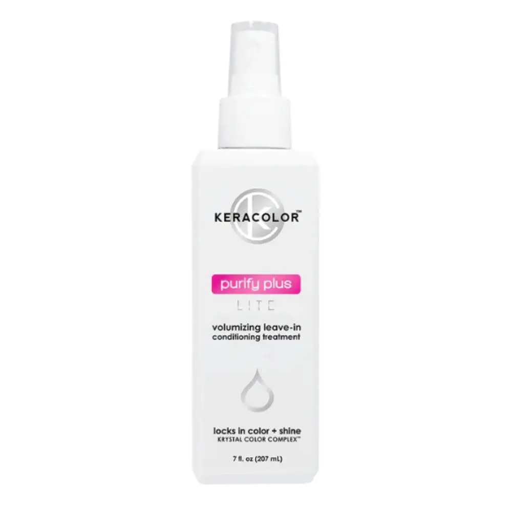 Keracolor Purify Plus Lite Leave-In Conditioner - Keratin Rich Haircare Treatment, Volumizing Detangler for Fine-Medium Hair, Heat Protection, Color Vibrancy Lock, Long-Lasting Shine, 7 oz Liquid