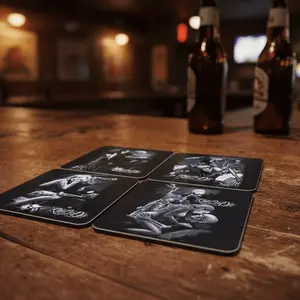 Set of Four David Gonzales Ride or Die Art Coasters