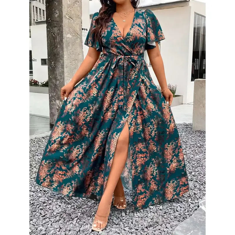 chinese dress ladies 2023 Fashion Plus Size Pleated Puff Sleeves Loose Dress plus-Size Loos –  Mega Mart Center