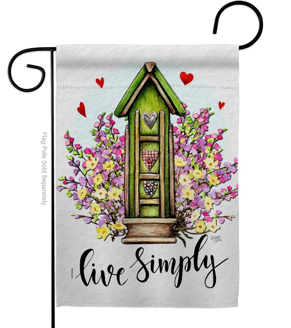 Breeze Decor G150082-BO 13 x 18.5 in. Live Simple Sweet Life Home Double-Sided Decorative Vertical Garden Flags - House Decoration Banner Yard Gift
