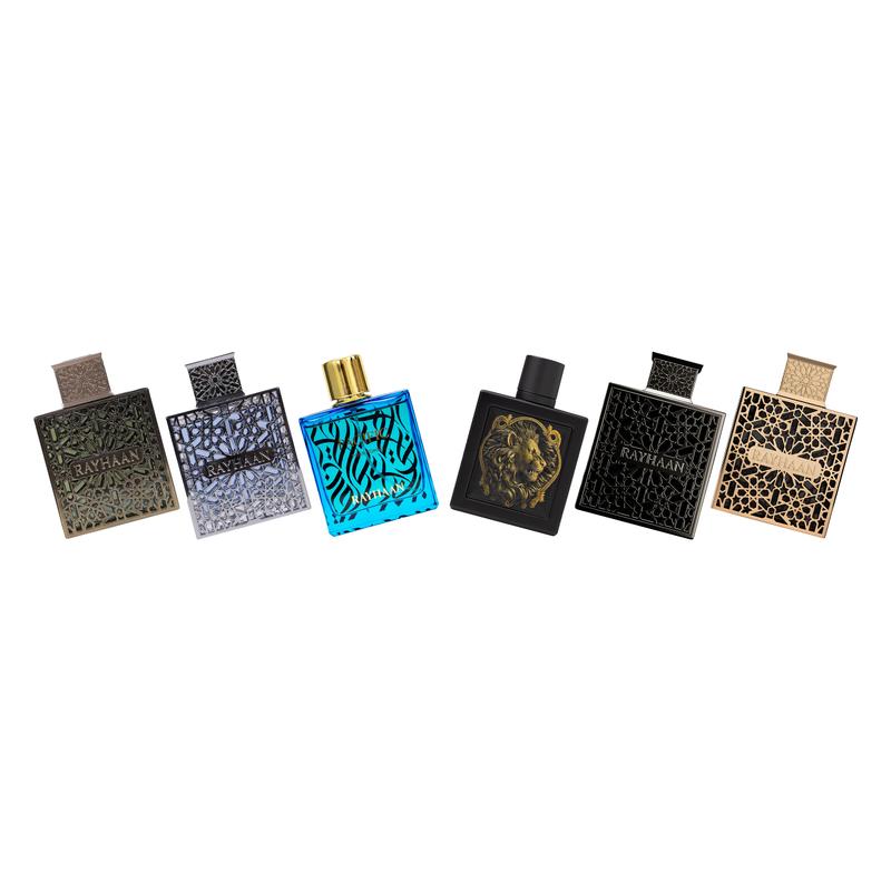 Rayhaan 6 Piece Greatest Hits Mega Bundle for Unisex (Terra + Aquatica + Obsidian + Lion + Elixir + Pacific) Eau de Parfum Spray, Each - 3.4 Ounce