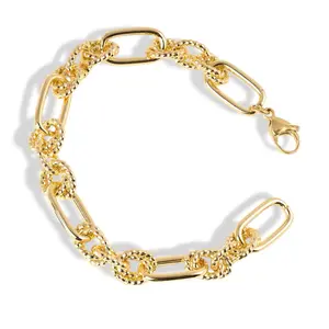 14K Gold Plated Sparkling Bracelet for Women – Luxury Crystal Chain Bracelet 7” Elegant Adjustable Jewelry Gift