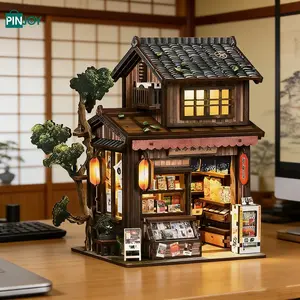 Small Shop Model DIY, Spring Grocery Store Handmade Assembly House, 3D Puzzle Miniature House Ornament, Adult Stress Relief Toy, Building