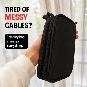 Cable Organizer Bag for Chargers, Cords & Tech Accessories