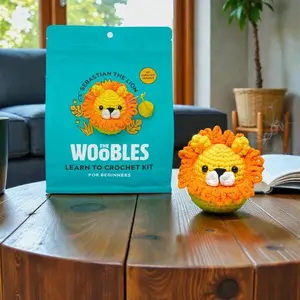 The Woobles Beginner Crochet Kit Sebastian the Lion Easy Peasy Yarn Step-by-Step Tutorials All-in-One Craft Kit for Absolute Beginners