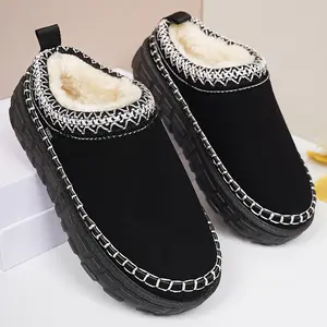 Women's Mini Snow Boots Fleece Lined Platform Slippers Cozy Warm Indoor/Outdoor House Shoes for Winter Daily Wear