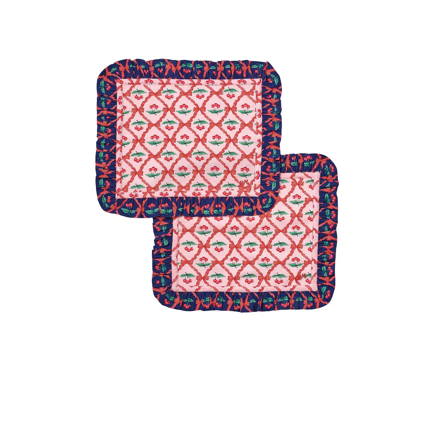 Damson Madder Set Of 2 Placemat in Pink Cherry