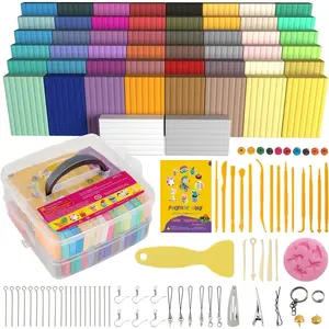 Polymer Clay 50 Colors, Modeling Clay for  DIY Starter Kits, Oven Baked Model Clay, Non-Sticky Molding Clay with Sculpting Tools,  for  and Artists