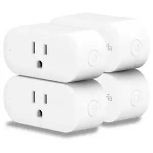 Plug with Energy  | 15A Max / 10A Continuous | WiFi  Outlet | Mobile App | Alexa |  | ETL Certified (Package of 4), EMSO1-4