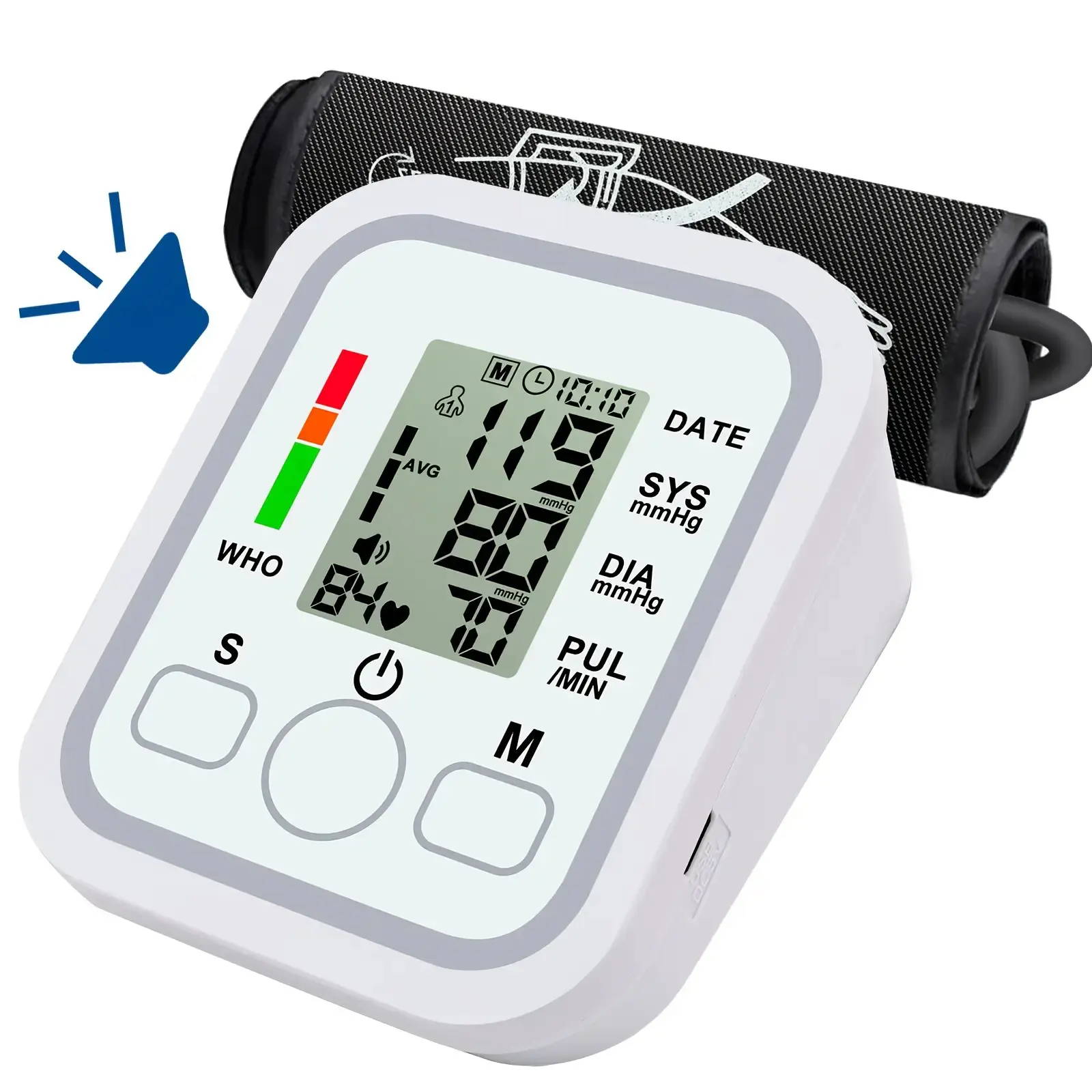 Adult Upper Arm Blood Pressure Monitor for Home & Travel Use - Healthcare Essential, Blood Pressure Monitoring, Easy Operation, Adjustable Cuff, 60S Fast Reading, Voice Broadcast, Hypertension Aid, 2×99 Sets Memory (Batteries Not Included)