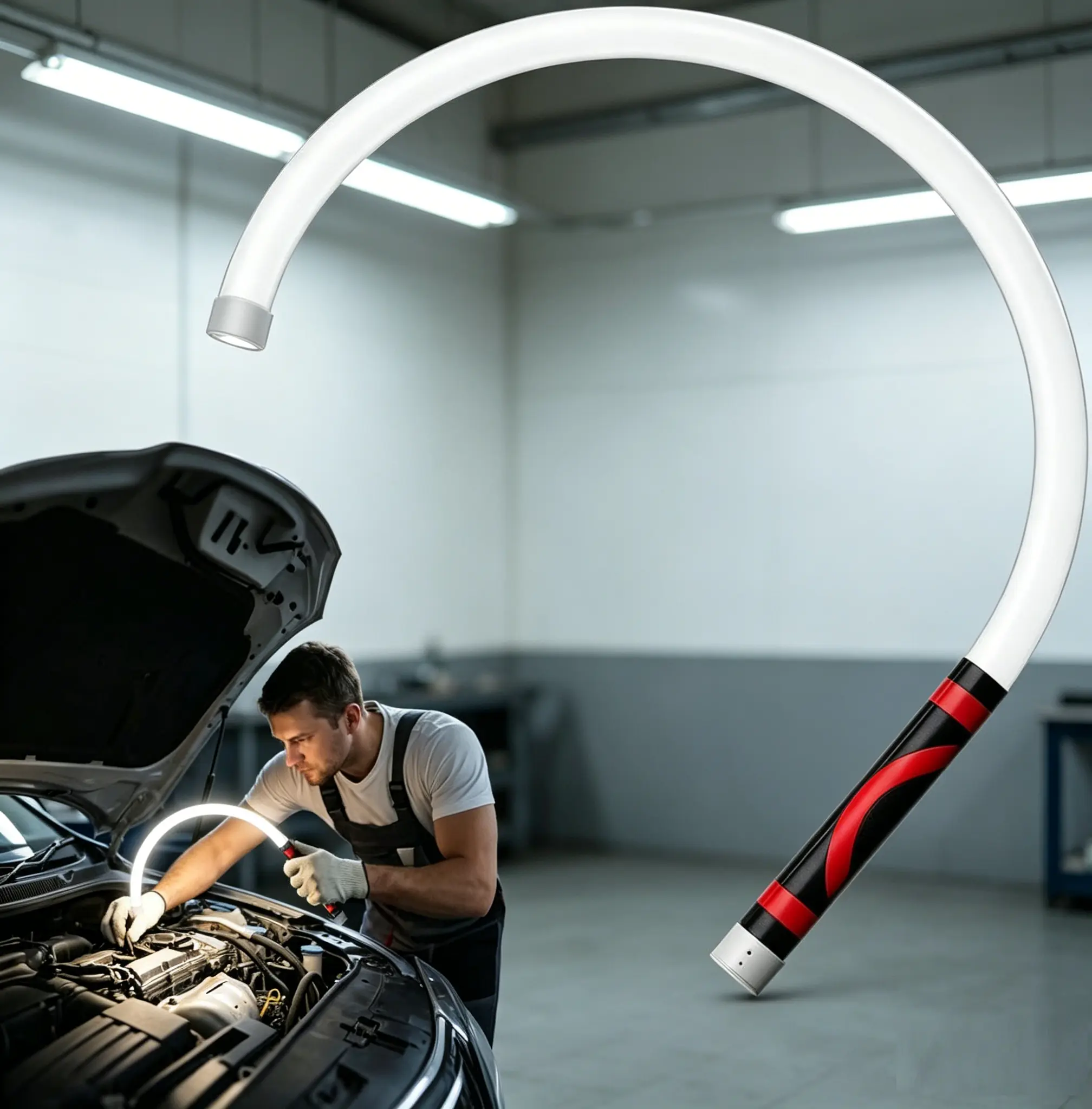 29-in Flexible Rechargeable LED Light Stick - Bendable Hands-Free Body, 3 Lighting Modes, High-Lumen Professional Illumination Tool, Energy-Efficient LED Lights for Auto Repair, Garage Maintenance