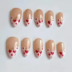 Mocha Brown Glossy Stiletto Press On Nails | Luxury Solid Color Almond False Nails | Elegant Handmade Nail Set