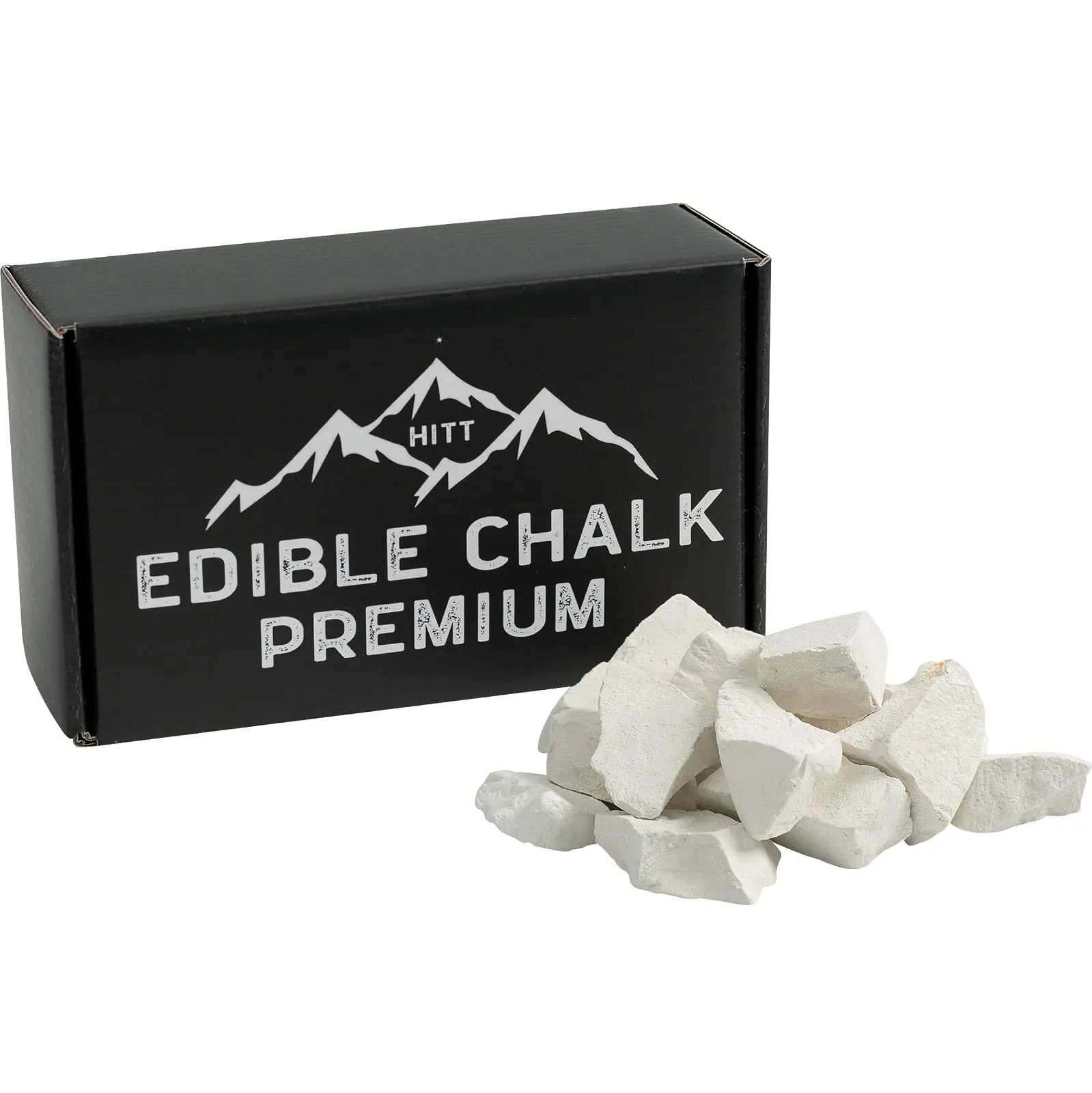 HITT Edible Chalk Chunks, Crunchy Chalk Bites for Eating 7 oz/200 g | White Dirt Edible for PICA Cravings and ASMR Food Creators — No Additives, No Impurities PICA Alternative Snack