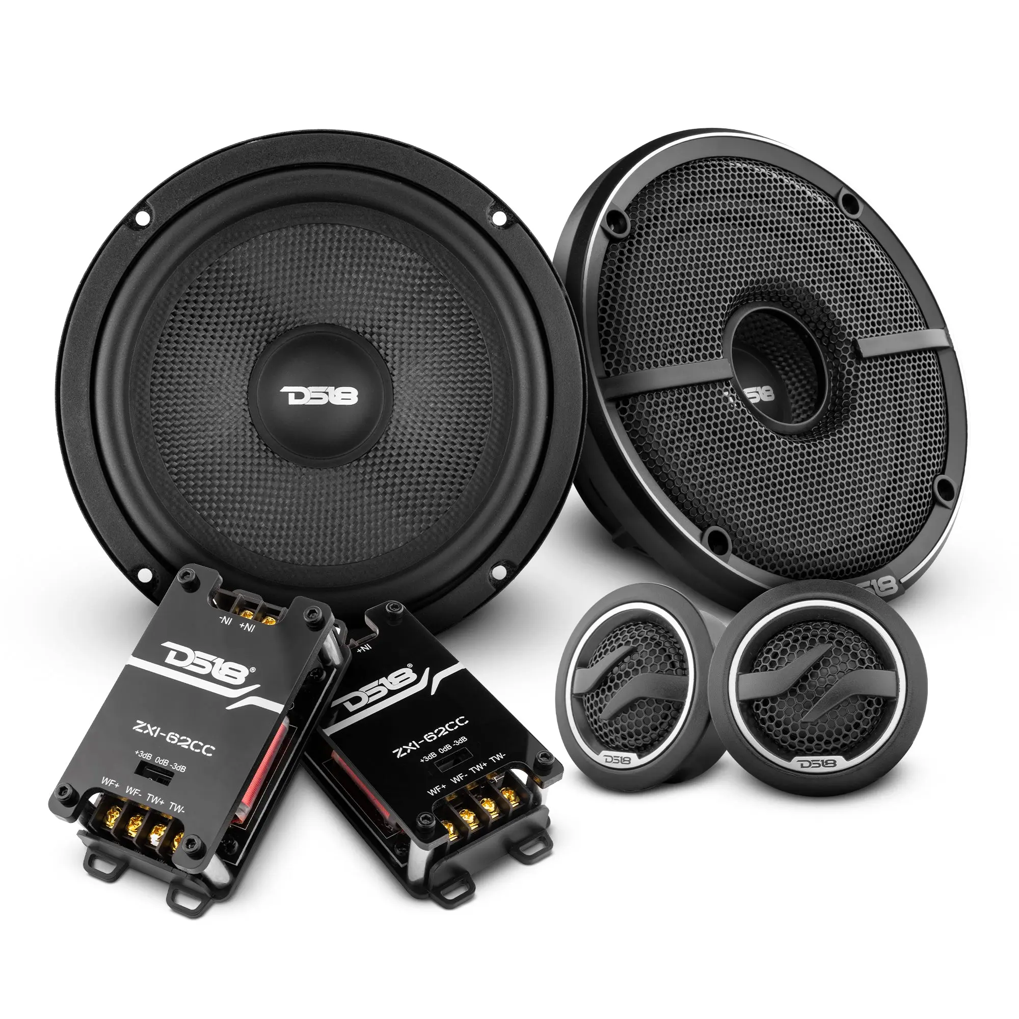 ZXI 6.5" 2- Way Component Speaker System with Kevlar Cone 120 Watts Rms 4-Ohm (ZXI-62C)