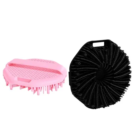 Silicone Bath Brush - Durable Exfoliating Sponge Body Care Tool with Hanging Hole, Ergonomic Handle Strap, No-Slip Grip, Gentle Deep Cleansing for Acne-Prone Skin, Hangable Bathroom Accessory