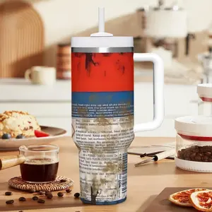 1pc Wd-40 Vintage Industrial Handle Insulated Tumbler, 40oz Stainless Steel Travel Mug with Carry Handle, Durable Design for Hot/cold Drinks