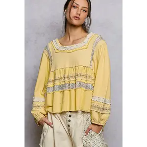 Bonnie Pineapple Tiered Ruffle Lace Top