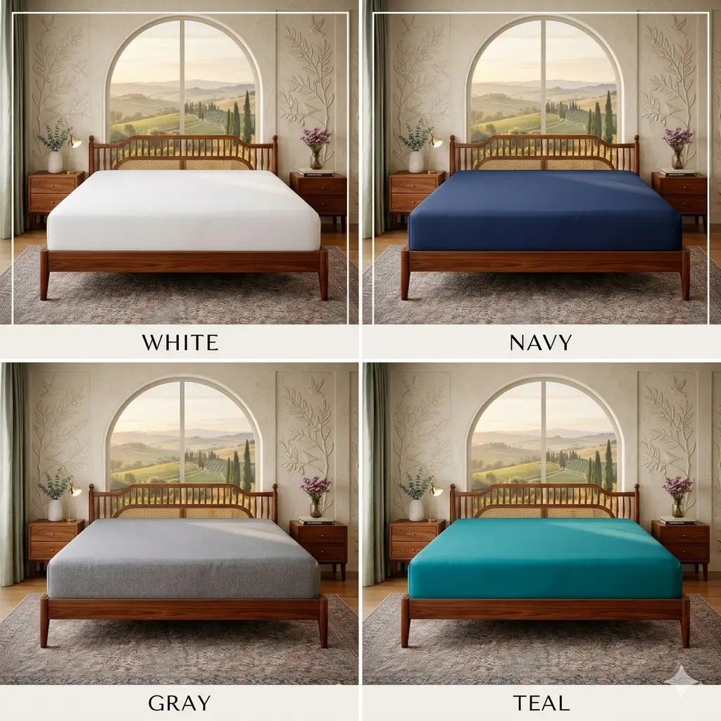 Deep Pocket Fitted Sheet 25cm Soft Microfiber Bed Sheet Elastic Mattress Cover Breathable Cooling Wrinkle Fade Resistant Luxury Bedding for Single Double Queen King Beds