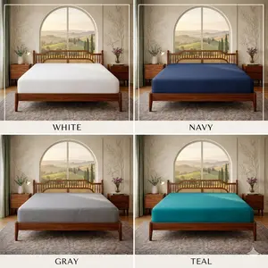 Deep Pocket Fitted Sheet 25cm Soft Microfiber Bed Sheet Elastic Mattress Cover Breathable Cooling Wrinkle Fade Resistant Luxury Bedding for Single Double Queen King Beds