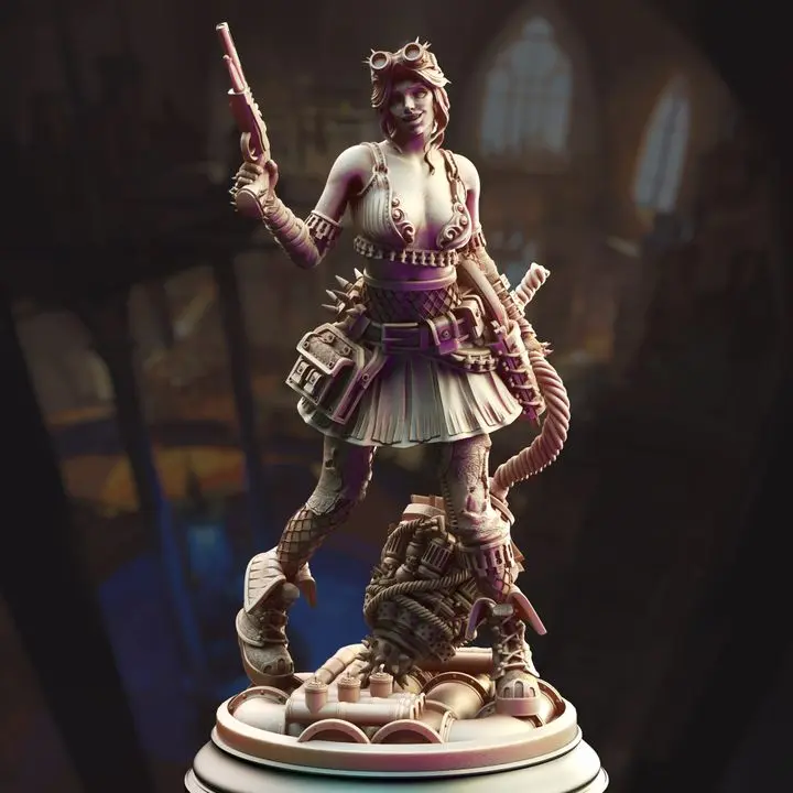 Eryial of Arvere Manic Pixie Boom Girl 3D-Printed Miniature, DM Stash Room Decor, Home Decor Statue, Collectible Gifts, Cute Collectibles