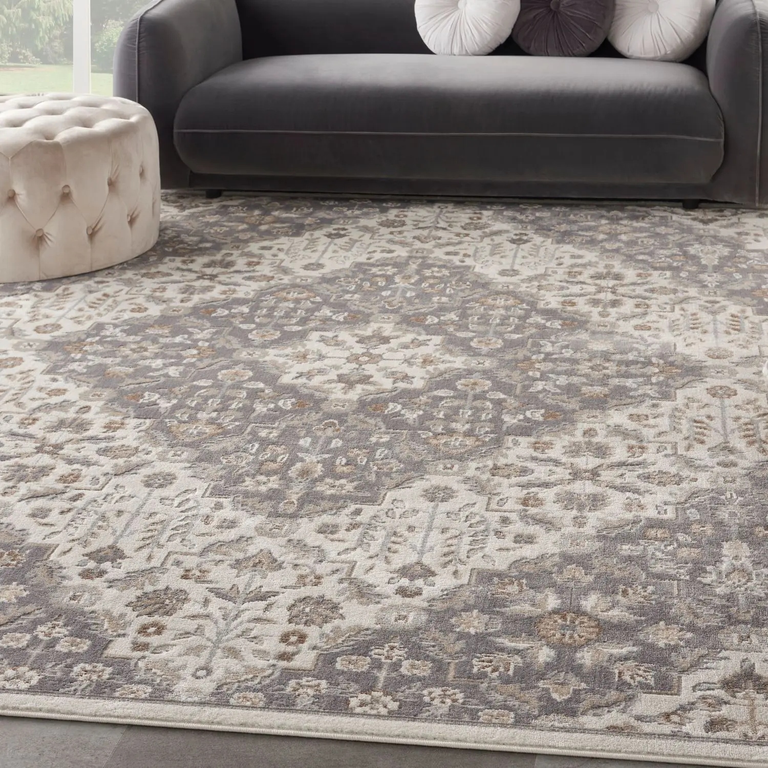 Nourison Elation Floral Transitional Indoor Rug, Boho Area Rug, Decorative Soft Furnishing for Home Spaces, Decorative Rug