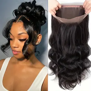 Gabrielle Hair 360 Full Lace Wigs Human Hair Body Wave Transparent Brazilian Wig 180% Density For Black Women 32 34 Inch 100% Human Hair Bleach/Dye Friendly No Shedding Dealsforyoudays FallFreshness TikTokShopBlackFriday